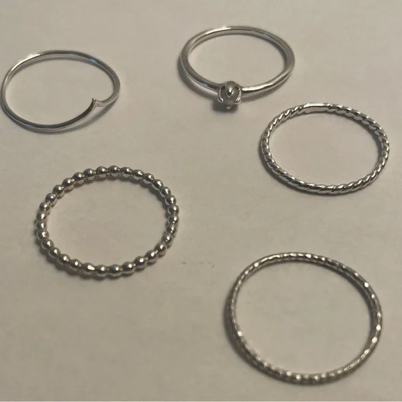 Sterling silver ring stack - Picture 5 of 5